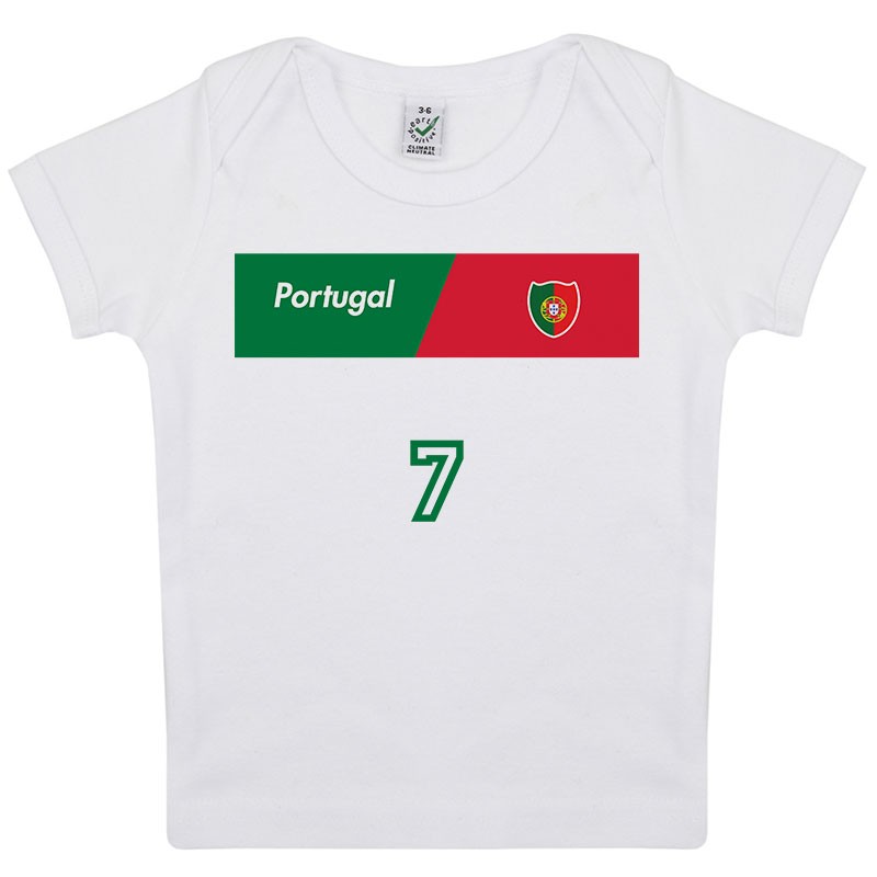 T-shirt Bébé Croix Portugaise Portugal avec Prénom Personnalisé