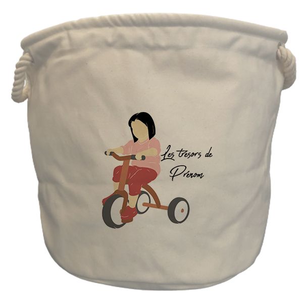 sac à jouets tricycle fille brune
